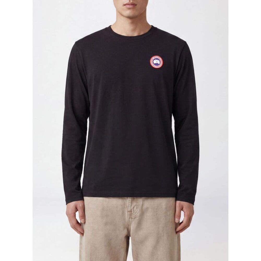 Canada Goose Men Long-Sleeved Cotton T-Shirt Canada Goose With Contrast Logo